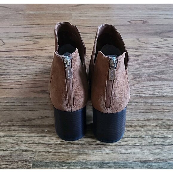 Blondo Tanner Boots Womens 9 Brown Suede Waterproof Block Heel Ankle Booties - Picture 6 of 16